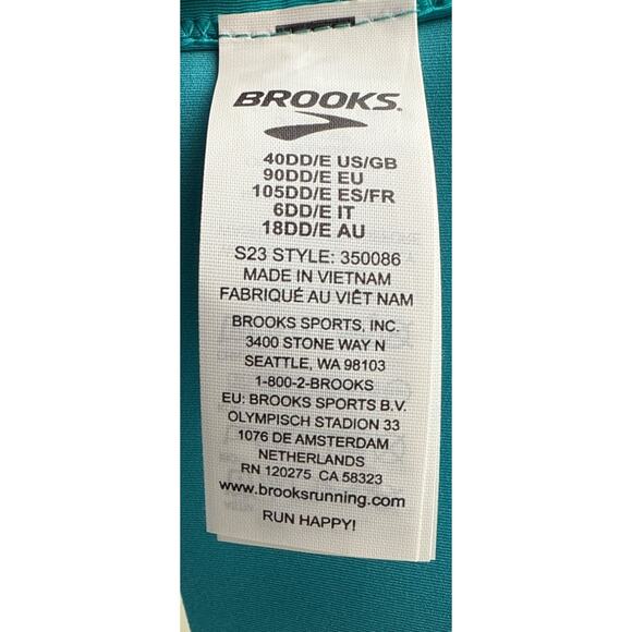 Brooks Sports Bra Dare Scoopback Run 2.0 Womens 40DD E Nile Green/Mint Size - Picture 8 of 8